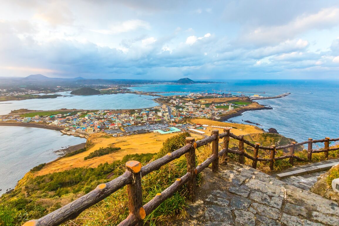 Vue de Seongsan Ilchulbong moutain