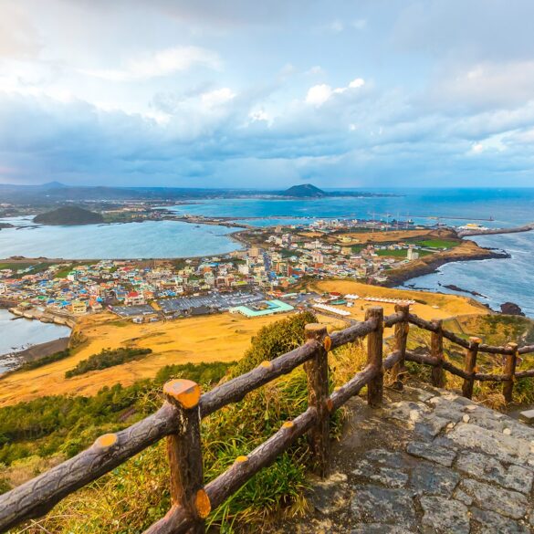 Vue de Seongsan Ilchulbong moutain