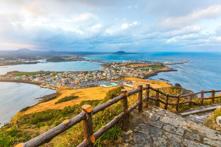 Vue de Seongsan Ilchulbong moutain