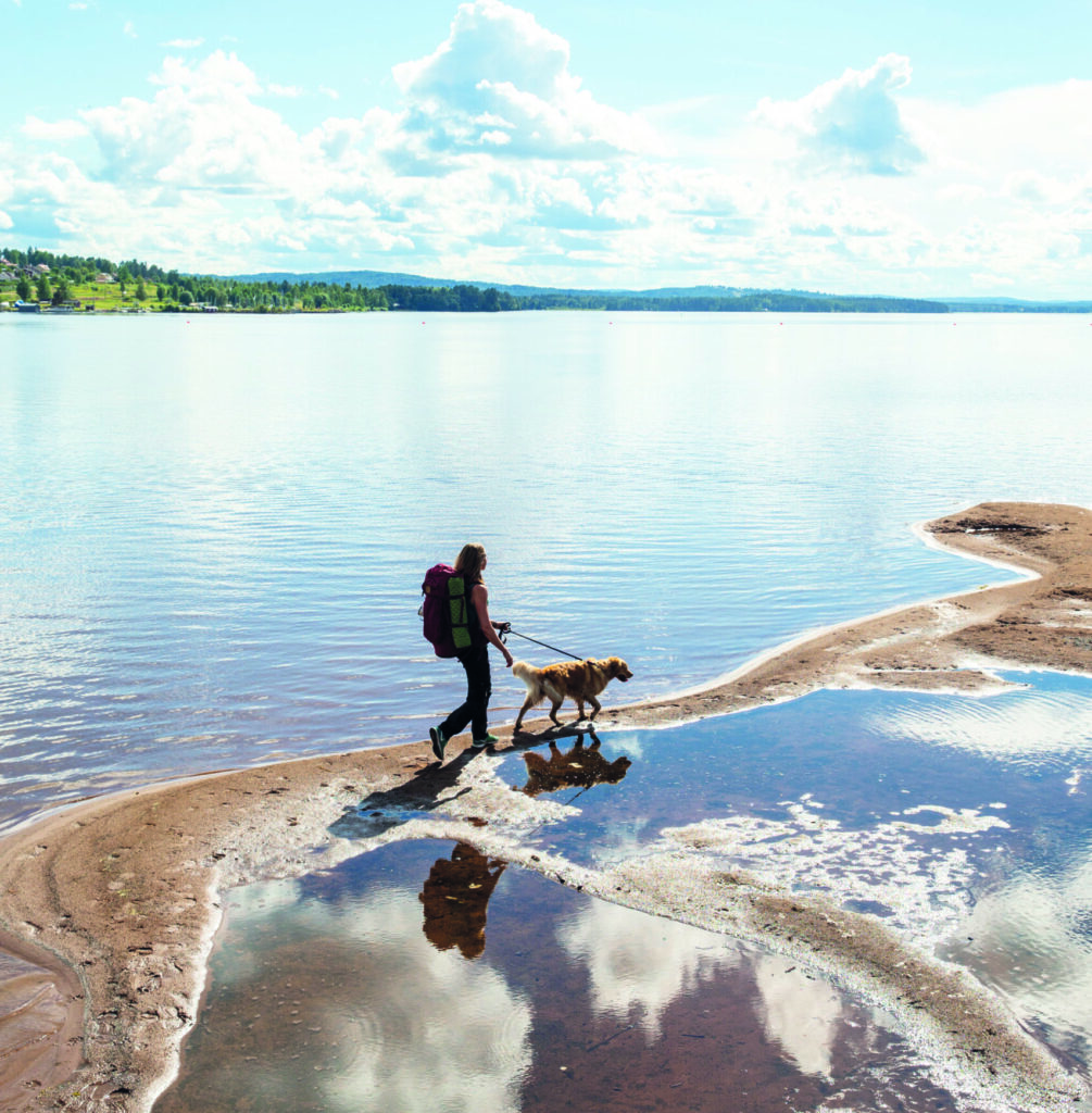 Randonnée au bord du lac Siljan dans le Dalarna Suède