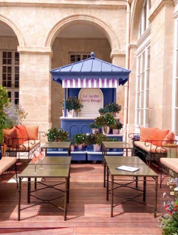 Terrasse du Jardin Berry Rouge chez Mimosa, Hôtel de la Marine, rue Royale Paris 8e