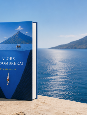 ouverture du roman Alors, je sombrerai d’Eva Deroualle face à la mer et aux paysages des îles Éoliennes