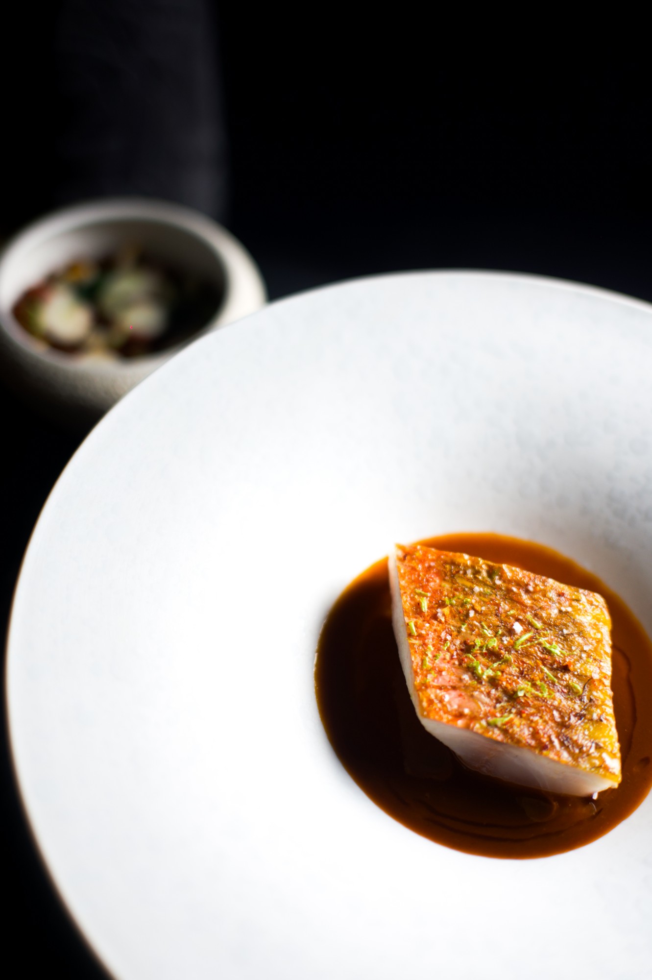 Rouget barbet, jus et accompagnement, Le Baudelaire Paris